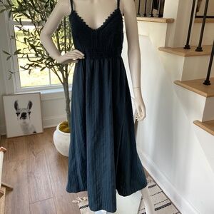 Old Navy Fit & Flare Crochet-Bodice Maxi Dress